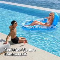 Nafukovacie ležadlo do bazéna Sloosh pre dospelých, s držiakom na nápoje a opierkou na nohy, vodoodolné kreslo na relaxáciu do bazéna na letnú záhradnú párty 8