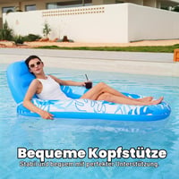 Nafukovacie ležadlo do bazéna Sloosh pre dospelých, s držiakom na nápoje a opierkou na nohy, vodoodolné kreslo na relaxáciu do bazéna na letnú záhradnú párty 6