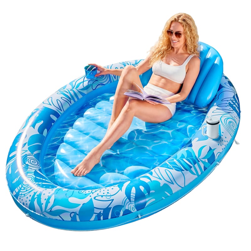 Nafukovacie ležadlo do vody Sloosh 178 cm x 127 cm s vankúšom, oválne ležadlo na opaľovanie pre dospelých a deti, bazén s loptičkami, darček na párty