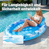 Nafukovacie ležadlo do vody Sloosh 178 cm x 127 cm s vankúšom, oválne ležadlo na opaľovanie pre dospelých a deti, bazén s loptičkami, darček na párty 6
