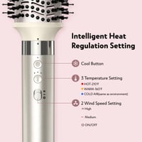 Styler 5-în-1 Slopehill, Uscător de păr ionic (110.000 RPM), Perie cu aer cald, Ondulator și placă de îndreptat părul, pentru acasă și călătorii - Auriu șampanie 6