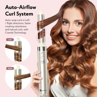 Styler 5-în-1 Slopehill, Uscător de păr ionic (110.000 RPM), Perie cu aer cald, Ondulator și placă de îndreptat părul, pentru acasă și călătorii - Auriu șampanie 2