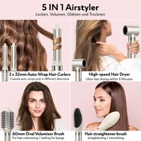 Slopehill Airstyler 5 az 1-ben Ionos Hajszárító Göndörítő Egyenesítő Champagne Gold 5