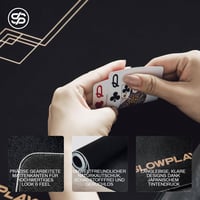 SLOWPLAY Godel Texas Holdem Poker Szőnyeg 180x90 cm Fekete Champagne Színű Prémium Hordozható Asztalborító Vízálló 5