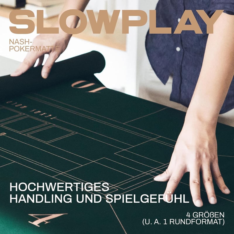 SLOWPLAY Nash Texas Holdem póker terítő 120 x 70 cm hordozható pókerasztal huzat Art Deco mintával zöld