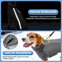 Geacă de iarnă pentru câini SlowTon cu căptușeală din fleece, guler înalt, benzi reflectorizante, impermeabilă, mărimea S, gri 4