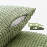 Set 4 Huse de Pernă Slozzi din Catifea Cord 50x50 cm, Seria Verde - Set Huse Decorative pentru Perne 5
