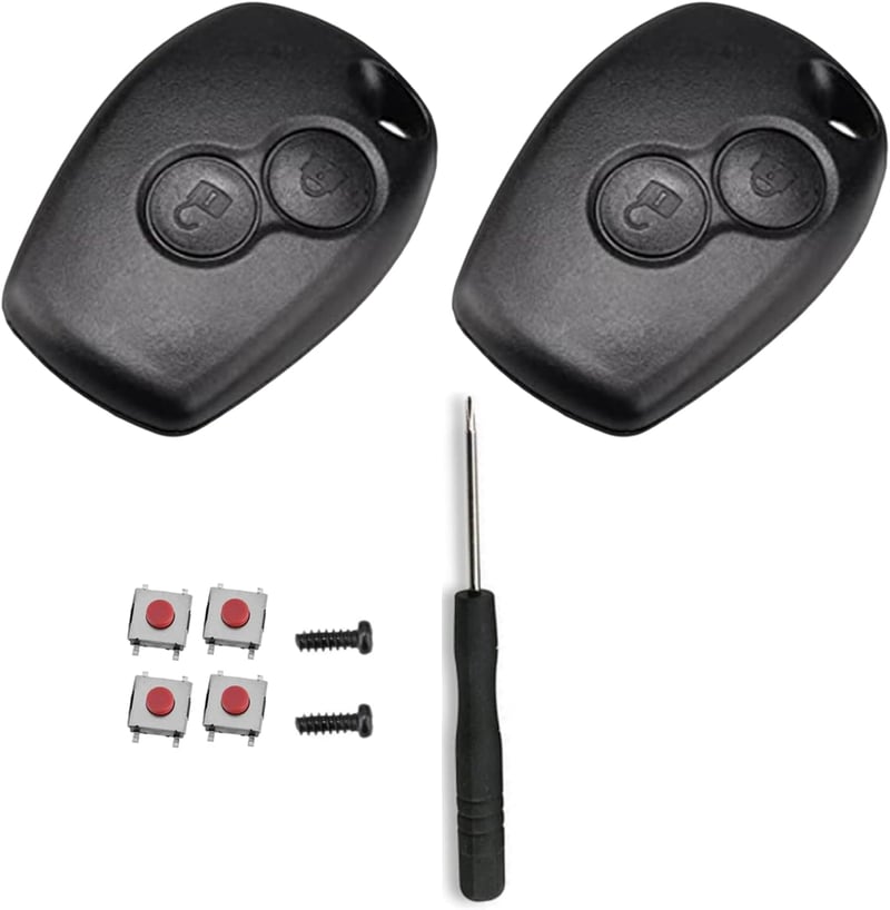 SLshiBo Renault Kulcs Ház 2 Gombos Autókulcs Tok 2 Darabos Csomag Micro Gombokkal Kangoo Clio Master Trafic Twingo Dacia Kompatibilis