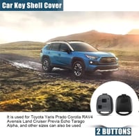 SLshiBo Toyota Kulcs Ház 2 Gombos Távirányító Tok Yaris Avensis Corolla RAV4 Prado Echo Tarago Autókulcs Burkolat Csere 7