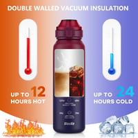 SLUXKE 1L Rozsdamentes Acél Termosz Vákuum Izolált Kültéri Kulacs 5