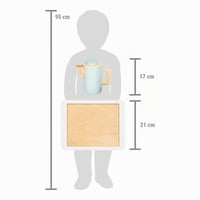 small foot 12484 Drevená čajová a kávová súprava pre deti, 15-dielna kuchynská hračka, od 2 rokov, prírodné drevo 10