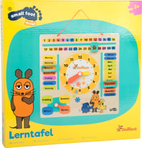 small foot Die Maus 10496 Drevené edukačné hodiny s kalendárom – dátum, ročné obdobia a určovanie času pre deti od 3 rokov 2