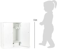 Small Foot Fehér Fa Babaruha Szekrény Ruhásrúddal és Kiegészítőkkel - Játék Babaszoba Bútor 3-8 Éves Gyerekeknek 6