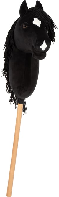 Small Foot Hobby Horse Eddie 12716 čierny koník na tyči s odnímateľnou drevenou tyčou, česateľnou hrivou, ohlávkou, uzdou a vôdzkou, od 3 rokov 9