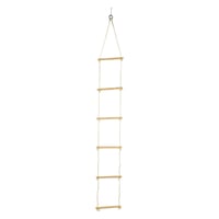 small foot Scară de frânghie cu 6 trepte din lemn, 2 m, jucărie de cățărat pentru interior și exterior, max. 75 kg, maro - 1048 1