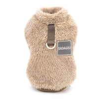 smalllee_lucky_store Vestă cu guler înalt din fleece tip Sherpa pentru câini și pisici, cu inel D, pentru rase mici precum Yorkie sau Chihuahua, haine de toamnă și iarnă, maro, mărimea XL 6