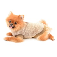 smalllee_lucky_store Vestă cu guler înalt din fleece tip Sherpa pentru câini și pisici, cu inel D, pentru rase mici precum Yorkie sau Chihuahua, haine de toamnă și iarnă, maro, mărimea XL 4