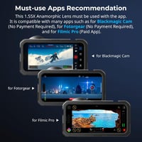 SMALLRIG 1.55x Anamorfikus Telefon Objektív T-Mount Rögzítővel - 2.76:1 Szélesvásznú Filmes Hatás Kék Fénnyel iPhone 15/14/13/12 és Samsung  2