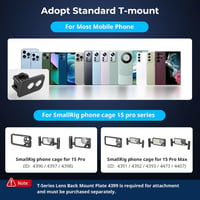 SMALLRIG 1.55x Anamorfikus Telefon Objektív T-Mount Rögzítővel - 2.76:1 Szélesvásznú Filmes Hatás Kék Fénnyel iPhone 15/14/13/12 és Samsung  6