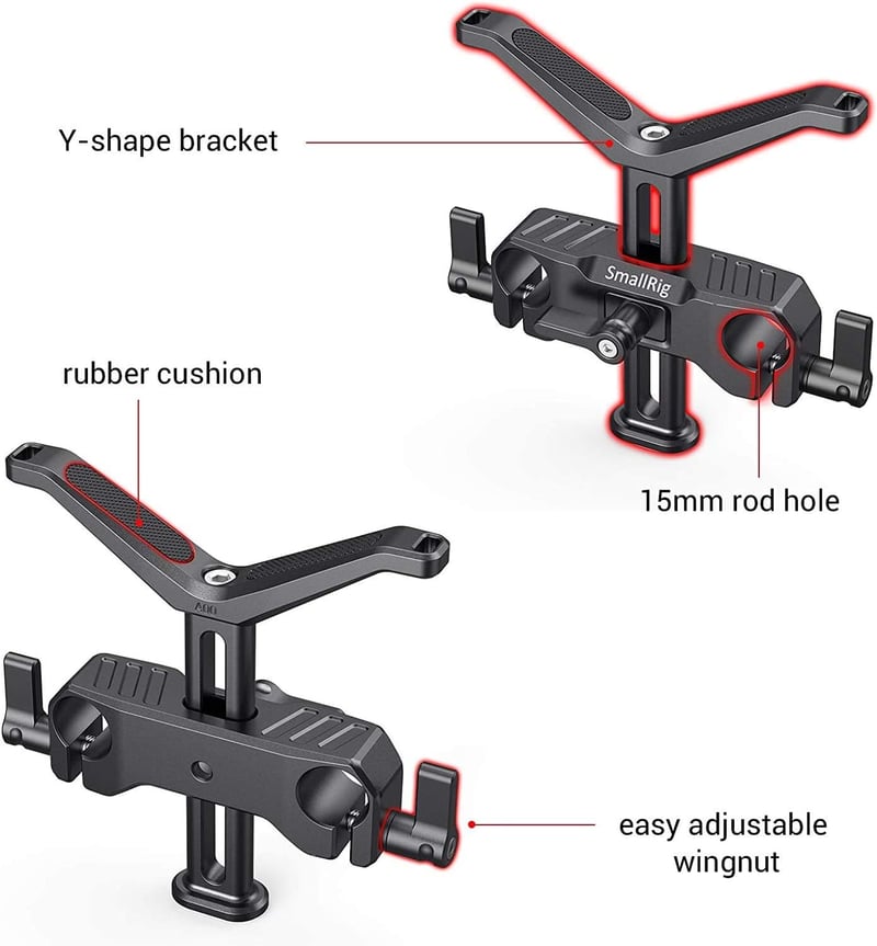 SmallRig 15mm Hosszú Lencsetartó 53,5mm Magasságállítható DSLR Kamera Vállpánt Rendszerhez
