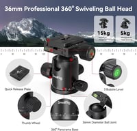 SMALLRIG 200 cm Tripod Monopod 360° Panoráma Gömbfej 15 kg Teherbírás Profi Kamera Állvány 4