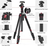 SMALLRIG 200 cm Tripod Monopod 360° Panoráma Gömbfej 15 kg Teherbírás Profi Kamera Állvány 2
