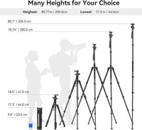 SMALLRIG 200 cm Tripod Monopod 360° Panoráma Gömbfej 15 kg Teherbírás Profi Kamera Állvány 3