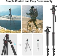 SMALLRIG 3935 180cm Alumínium Kamera Tripod Monopod, 360° Gömbfej, Telefontartó, 15kg Terhelhetőség 5