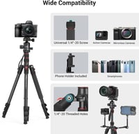 SMALLRIG 3935 180cm Alumínium Kamera Tripod Monopod, 360° Gömbfej, Telefontartó, 15kg Terhelhetőség 7