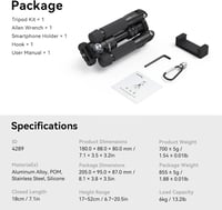 SMALLRIG Alumínium Mini Állvány 52 cm 360° Gömbfejjel - Kompakt Kamera Tripod Canon, Sony, Nikon, Fujifilm Gépekhez - 6 kg Teherbírás 9