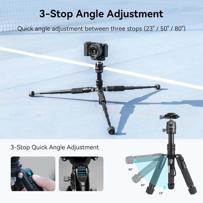 SMALLRIG Alumínium Mini Állvány 52 cm 360° Gömbfejjel - Kompakt Kamera Tripod Canon, Sony, Nikon, Fujifilm Gépekhez - 6 kg Teherbírás