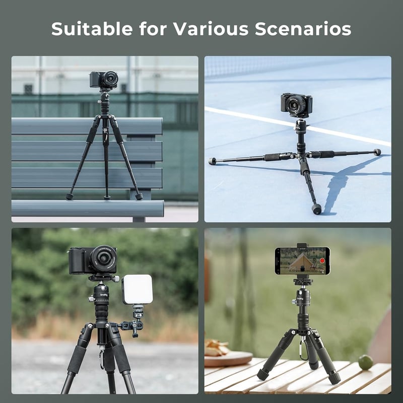 SMALLRIG Alumínium Mini Állvány 52 cm 360° Gömbfejjel - Kompakt Kamera Tripod Canon, Sony, Nikon, Fujifilm Gépekhez - 6 kg Teherbírás
