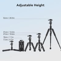 SMALLRIG Alumínium Mini Állvány 52 cm 360° Gömbfejjel - Kompakt Kamera Tripod Canon, Sony, Nikon, Fujifilm Gépekhez - 6 kg Teherbírás 3