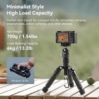 SMALLRIG Alumínium Mini Állvány 52 cm 360° Gömbfejjel - Kompakt Kamera Tripod Canon, Sony, Nikon, Fujifilm Gépekhez - 6 kg Teherbírás 2