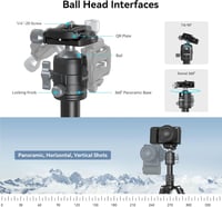 SMALLRIG Alumínium Mini Állvány 52 cm 360° Gömbfejjel - Kompakt Kamera Tripod Canon, Sony, Nikon, Fujifilm Gépekhez - 6 kg Teherbírás 8
