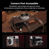 SMALLRIG Bőr Tok FUJIFILM X100VI Fényképezőgéphez - Félborítás, Felhajtható Fedél, Vállpánt, Valódi Bőr Védőtok, Barna 6