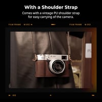 SMALLRIG Bőr Tok FUJIFILM X100VI Fényképezőgéphez - Félborítás, Felhajtható Fedél, Vállpánt, Valódi Bőr Védőtok, Barna 7