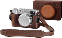 SMALLRIG Bőr Tok FUJIFILM X100VI Fényképezőgéphez - Félborítás, Felhajtható Fedél, Vállpánt, Valódi Bőr Védőtok, Barna 1