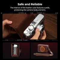 SMALLRIG Bőr Tok FUJIFILM X100VI Fényképezőgéphez - Félborítás, Felhajtható Fedél, Vállpánt, Valódi Bőr Védőtok, Barna 3