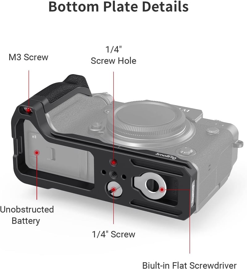 SMALLRIG Fujifilm X-T4 Kamera Markolat Alumínium Gyorscsatlakozó Lemezzel