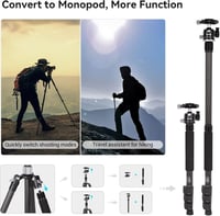 SMALLRIG Karbon Állvány Központi Oszloppal - Levehető Monopod, 360° Gömbfej, Gyorskioldó Lap, 12 kg Teherbírás, Fotós Háromlábú Állvány 4059 5