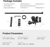 SMALLRIG Mini Follow Focus - Kézi Fókusz és Zoom Vezérlő DSLR és Tükörnélküli Kamerákhoz - Sony A7, A9, BMPCC 4K/6K Kompatibilis 8