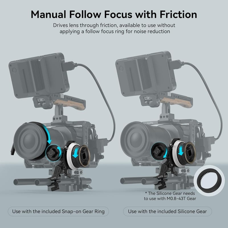 SMALLRIG Mini Follow Focus - Kézi Fókusz és Zoom Vezérlő DSLR és Tükörnélküli Kamerákhoz - Sony A7, A9, BMPCC 4K/6K Kompatibilis
