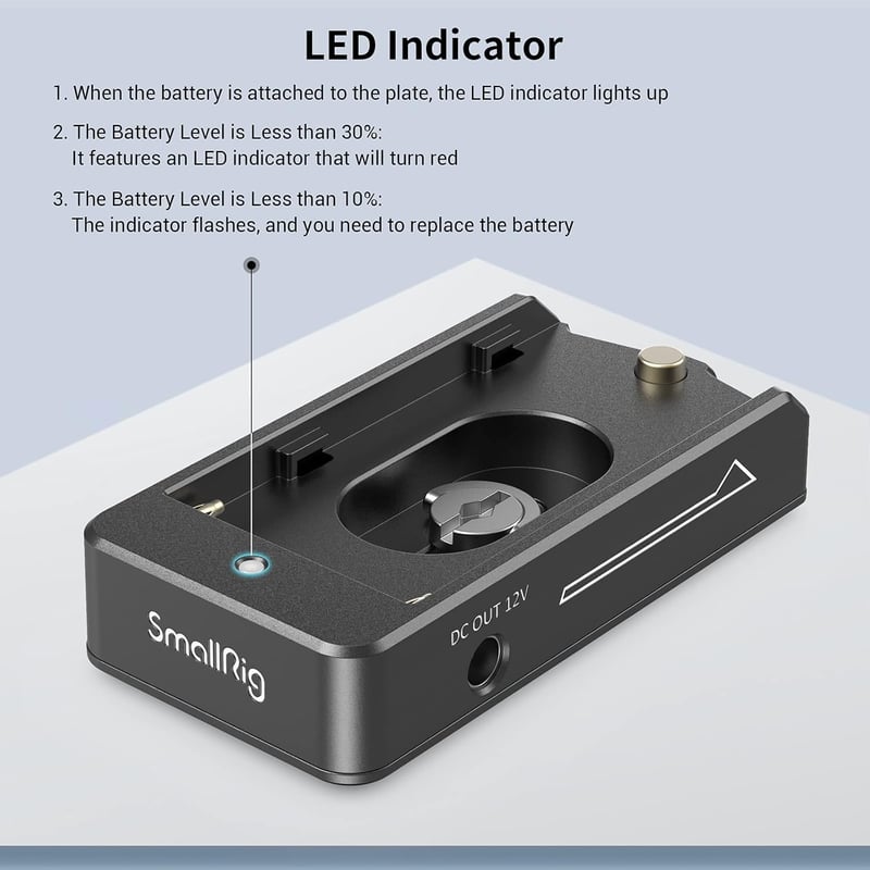 SMALLRIG NP-F Akkumulátor Adapter Plate Lite Sony A7 A9 BMPCC GH5 Z6 Z7