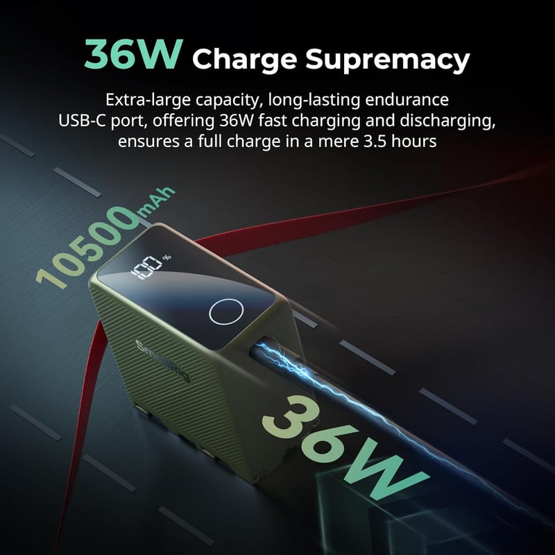 SMALLRIG NP-F970 Akkumulátor 10500 mAh - Sony Kamerákhoz, PD 36W USB-C Gyorstöltés, OLED Kijelző, Videó Lámpákhoz, Kamerákhoz, Zöld