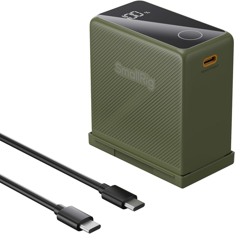 SMALLRIG NP-F970 Akkumulátor 10500 mAh - Sony Kamerákhoz, PD 36W USB-C Gyorstöltés, OLED Kijelző, Videó Lámpákhoz, Kamerákhoz, Zöld