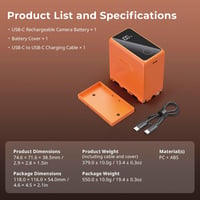 SMALLRIG NP-F970 Akkumulátor 10500 mAh - Sony NP-F970/F750/F550 Kompatibilis, 36W USB-C Gyorstöltés, OLED Kijelzős Kamera Akku Videólámpákho 9