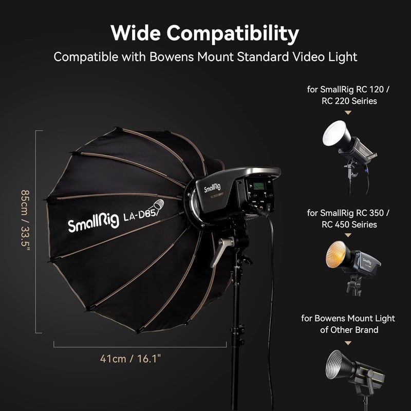 SMALLRIG Parabolikus Softbox LA-D85 85cm Bowens Mount COB Fényhez