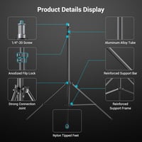 SMALLRIG RA-S280A 280cm Aluminium Állvány Légpárnás Fotó Tripod Stúdió Lámpa Softbox Ringlight 5