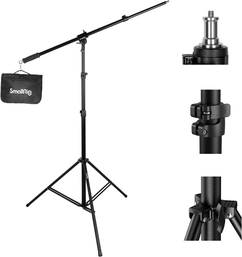 SMALLRIG RA-S280A 280cm Aluminium Állvány Légpárnás Fotó Tripod Stúdió Lámpa Softbox Ringlight